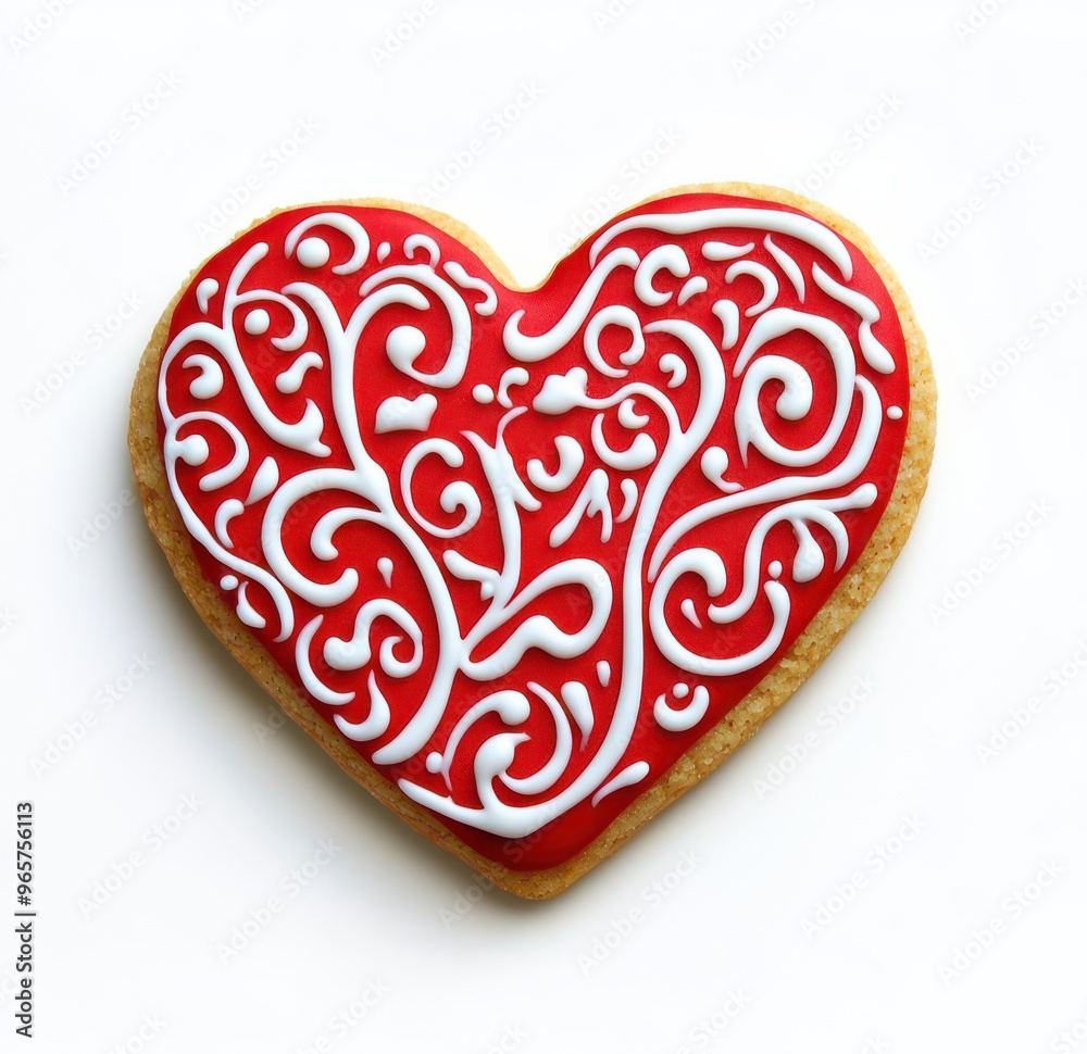 Heart-Shaped Cookie with Icing for Valentines Day Heart-Shaped Cookie with Icing for Valentines Day