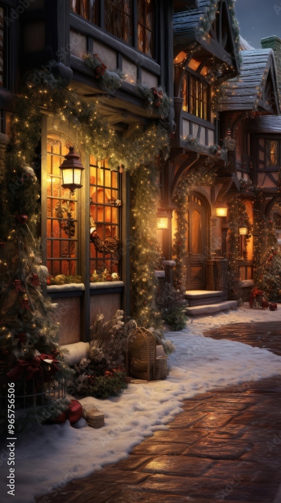 Lights christmas street city. AI generated Image by rawpixel.