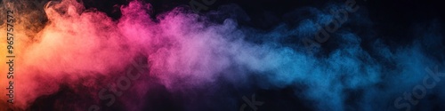 Colorful smoke on dark background, gradient hues