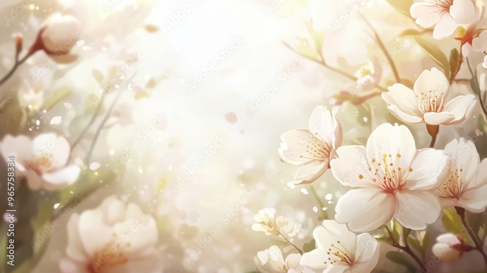 Ethereal Spring Blossoms in Radiant Sunlight Ethereal Spring Blossoms in Radiant Sunlight