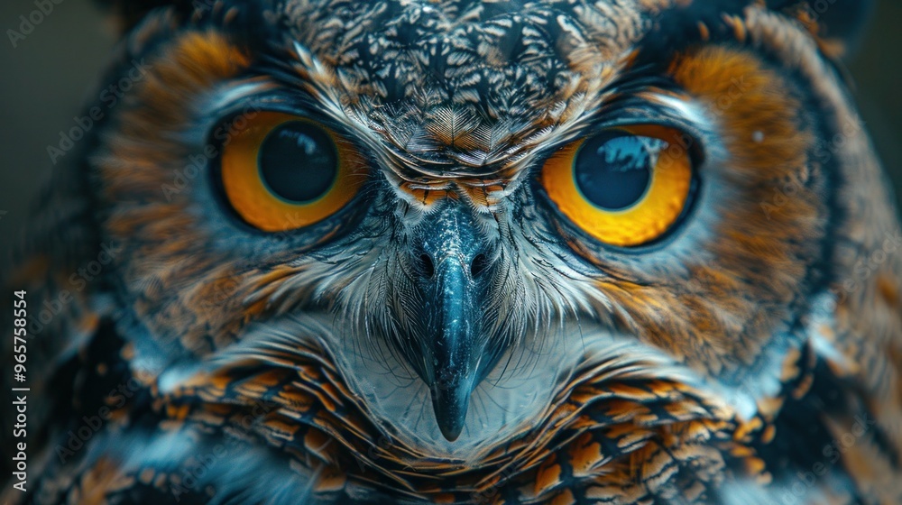 Mesmerizing Owl Portrait with Stunning Eyes and Beautiful Background Mesmerizing Owl Portrait with Stunning Eyes and Beautiful Background