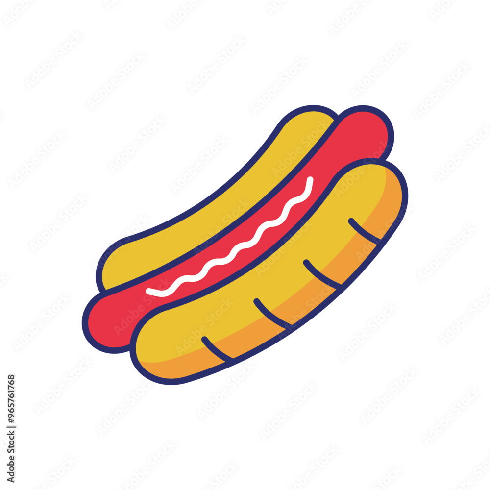 Hotdog vector icon stock illustration Hotdog vector icon stock illustration