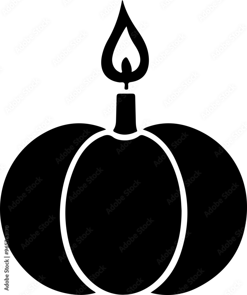Obraz premium Stylized Pumpkin Candle Decoration