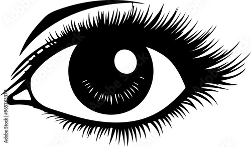 Stylized Eye Illustration with Long Lashes