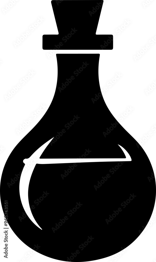 Simple Black Flask Bottle Icon Design Simple Black Flask Bottle Icon Design