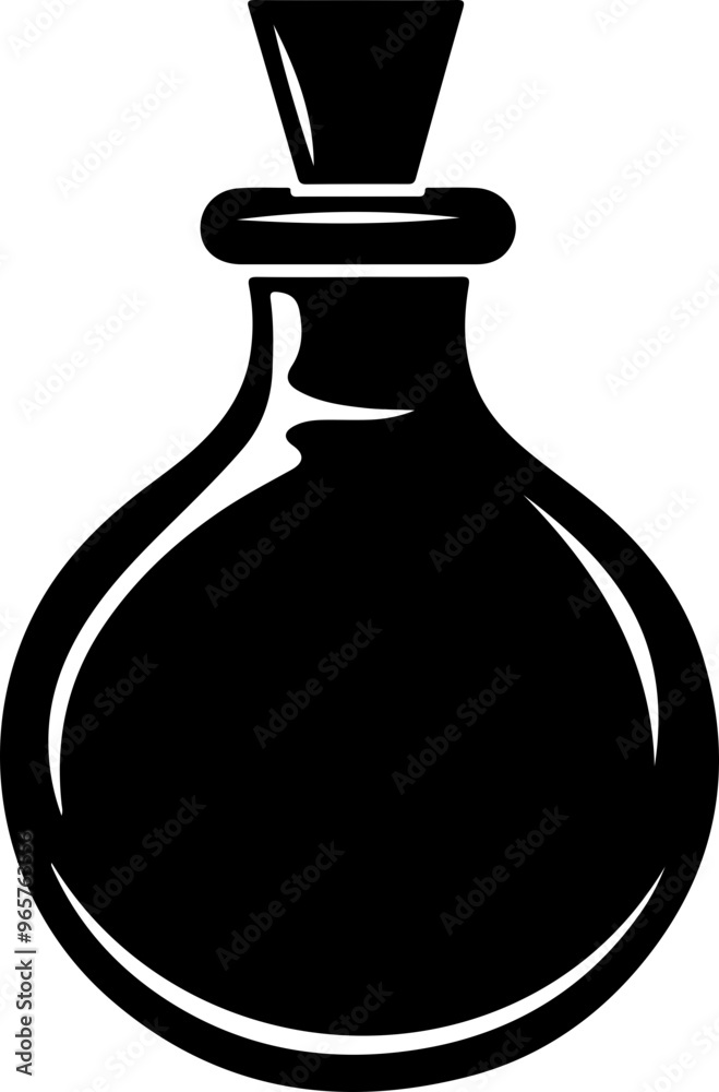 Minimalist Black Potion Bottle Illustration Minimalist Black Potion Bottle Illustration
