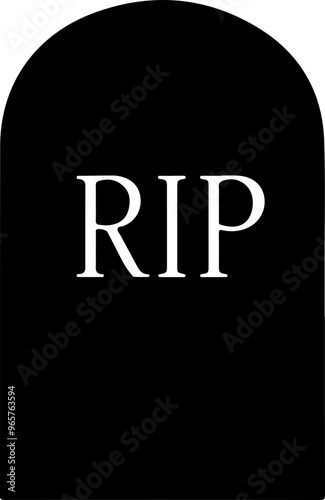 Simple Black Tombstone with RIP Inscription