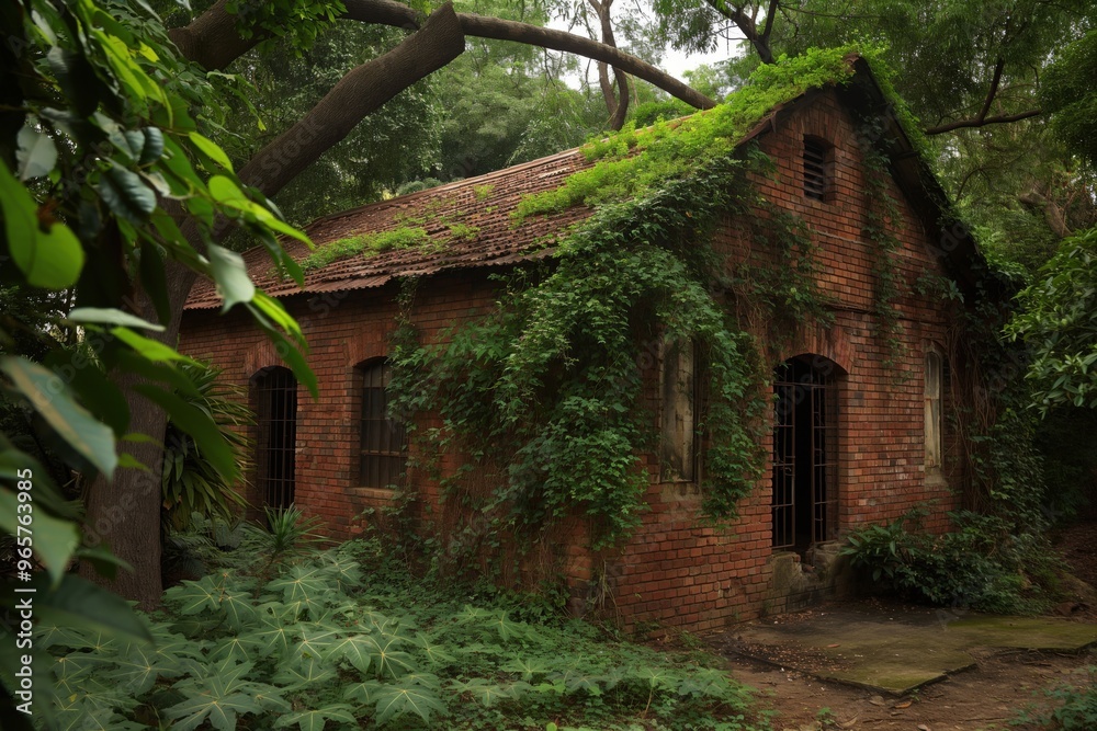 Lush vegetation is slowly taking over an abandoned brick building in zimbabwe, showcasing the power of nature Lush vegetation is slowly taking over an abandoned brick building in zimbabwe, showcasing the power of nature