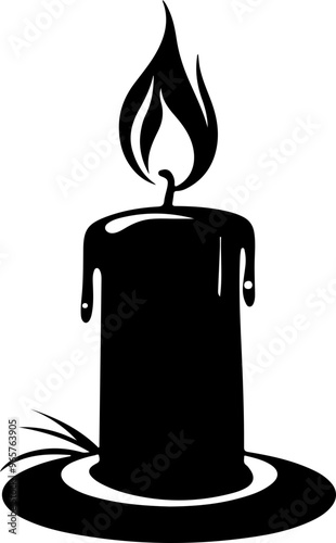 Elegant Black Candle with Dripping Wax