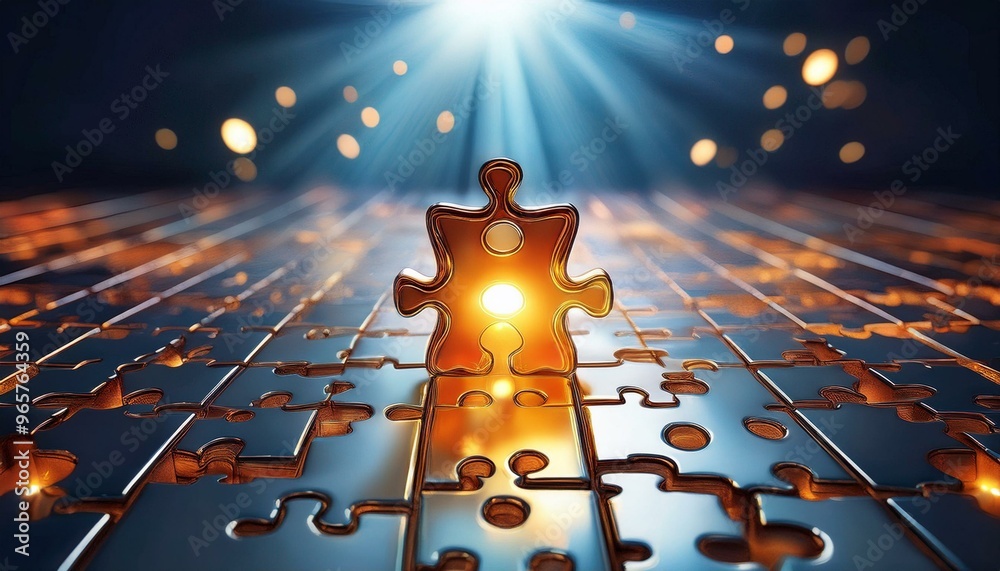 Illuminated puzzle solution one piece apart vibrant backlight eye