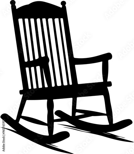 Silhouette of a Classic Rocking Chair Design
