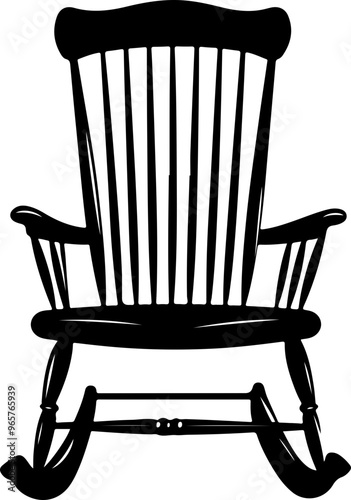 Silhouette of a Classic Rocking Chair