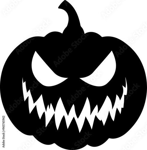 Sinister Black Pumpkin with Menacing Grin