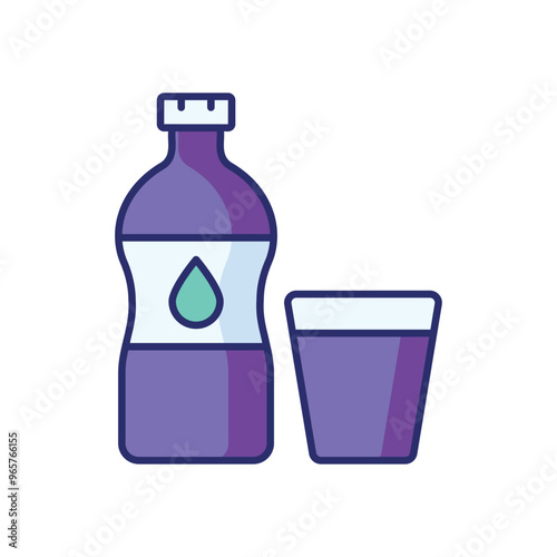 Water Bottle vector icon stock illustration