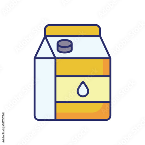 Milk Carton vector icon stock illustration