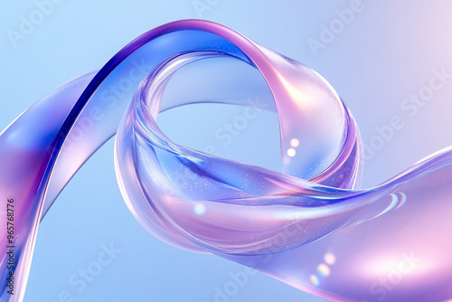 Intertwined loops of colorful liquid in shades of blue and purple, forming an abstract and futuristic visual piece.
