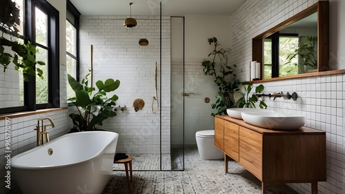  midcentury scandinavian style of a bathroom