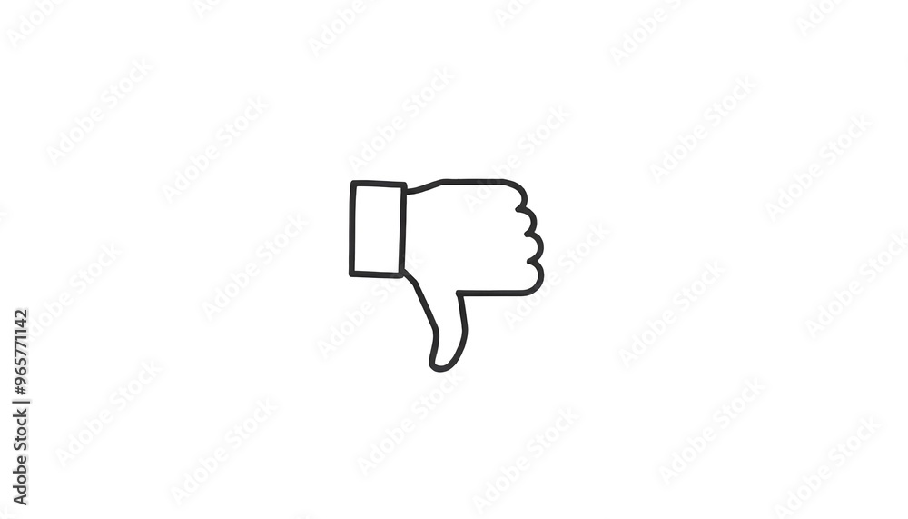negative thumbs down on a white background negative thumbs down on a white background