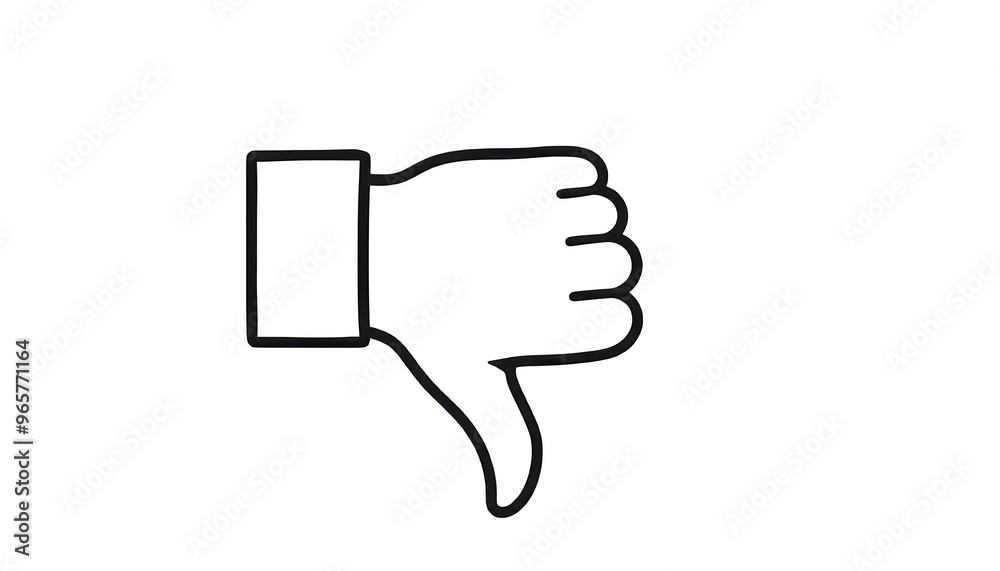 negative thumbs down on a white background negative thumbs down on a white background