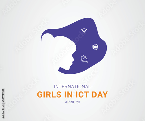 International Girls in ICT Day creative design. abstract International Girls in ICT Day. women face or girl face in science day. girls icon. girls symbol