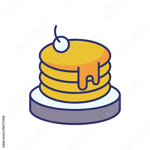 Pancakes vector icon stock illustration