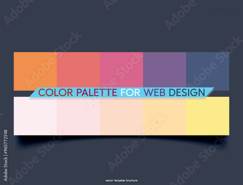 COLOR PALETTE FOR WEB DESIGN. Trendy color combinations for 2025 Vector illustration.