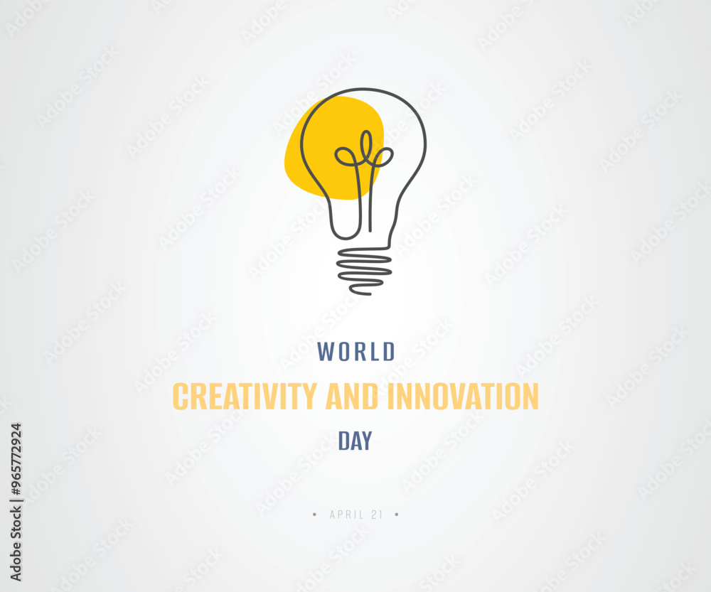 Vector illustration of a head with a bulb and cog, as a banner, poster or template on world creativity and innovation day. Vector illustration of a head with a bulb and cog, as a banner, poster or template on world creativity and innovation day.