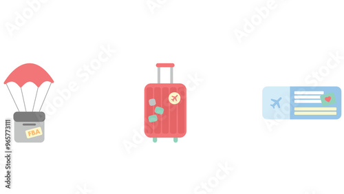 Travel and vacation elements for summer season vector art illustration