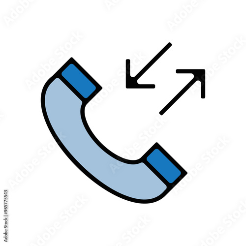picto icones symbole appel entrant sortant bleu