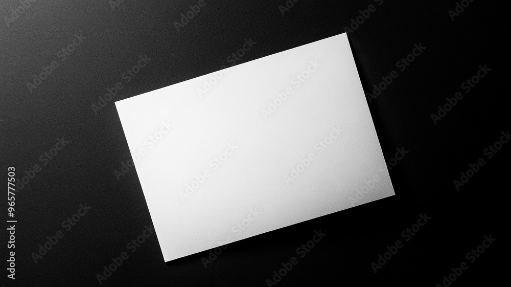 A blank white sheet of paper isolated on a black background. A blank white sheet of paper isolated on a black background.