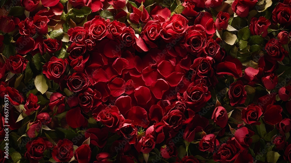 Hearts and red roses on a Valentine's Day background Hearts and red roses on a Valentine's Day background