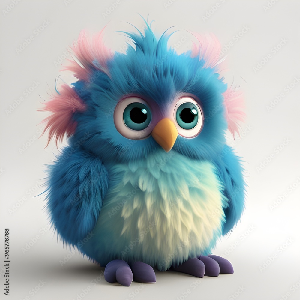 Plush fur birds monster for little kids. Front view of soft animal toy mascot. ai generative
Plush fur birds monster for little kids. Front view of soft animal toy mascot. ai generative