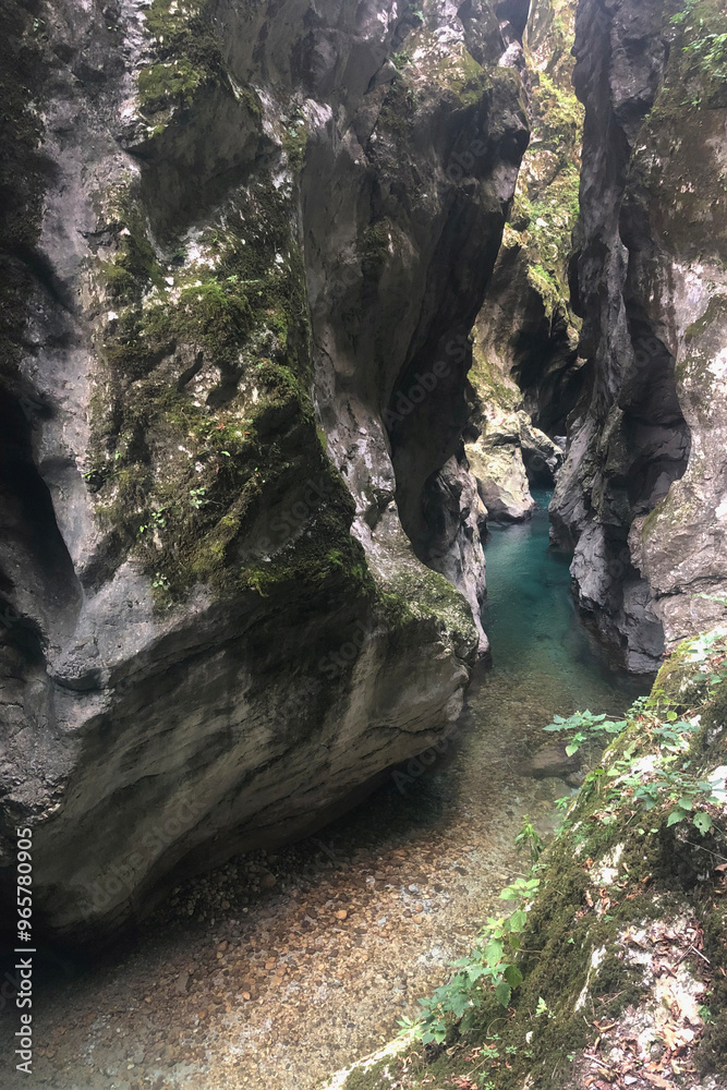 Beautiful Canyon in the Julian Alps above the Soča Slovenia, during a Sunny Summer Day. Tolmin Gorge, Slovenia Beautiful Canyon in the Julian Alps above the Soča Slovenia, during a Sunny Summer Day. Tolmin Gorge, Slovenia