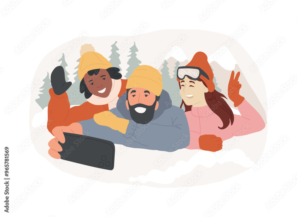 Winter park fun isolated cartoon vector illustrations. Winter park fun isolated cartoon vector illustrations.