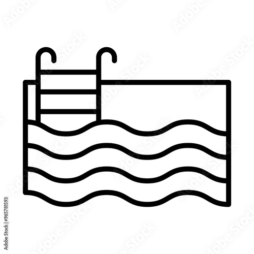 Swimming pool line icon
