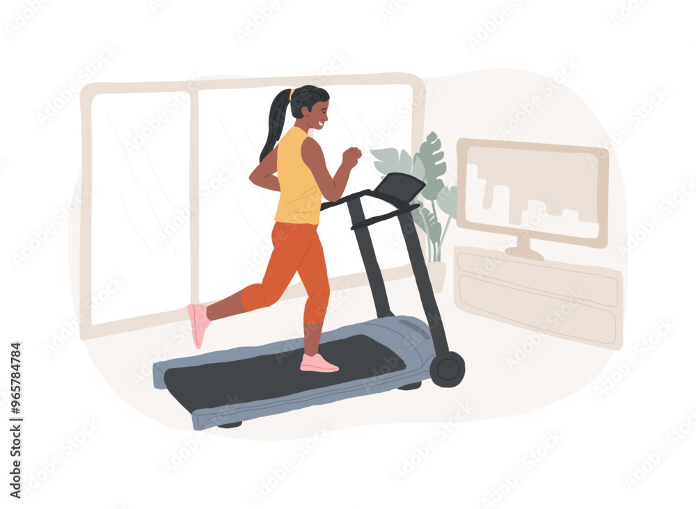 Home treadmill isolated cartoon vector illustrations. Home treadmill isolated cartoon vector illustrations.