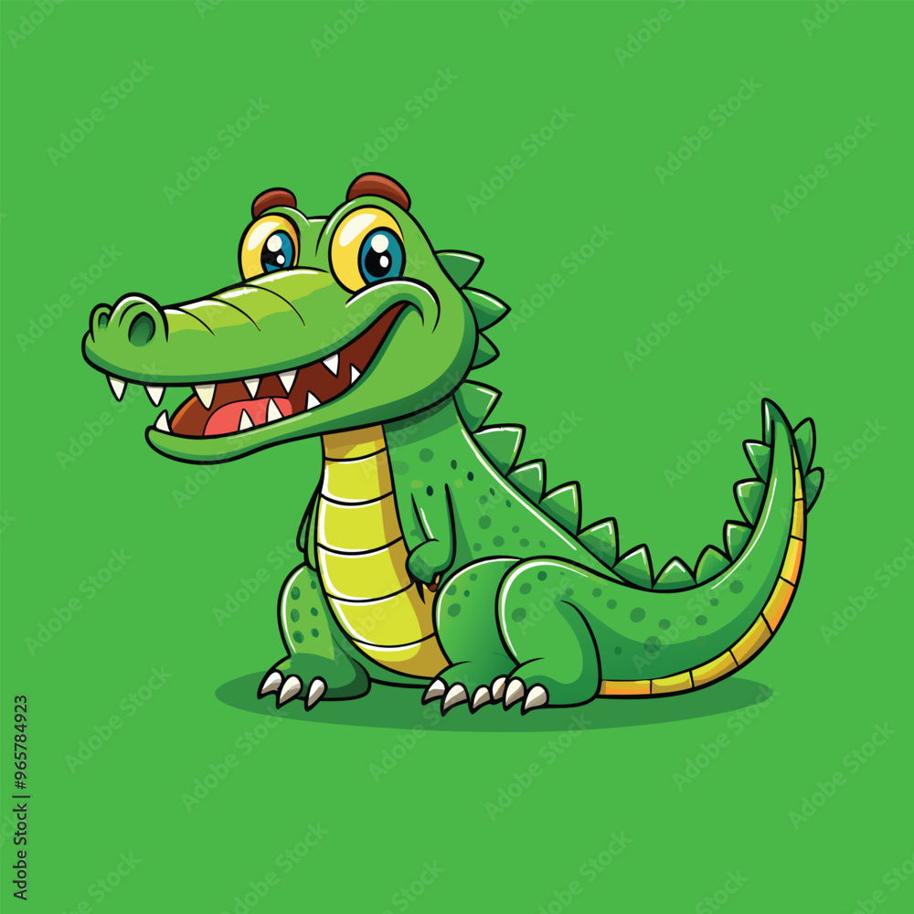 Fototapeta premium A minimal Alligator cartoon vector on isolated background