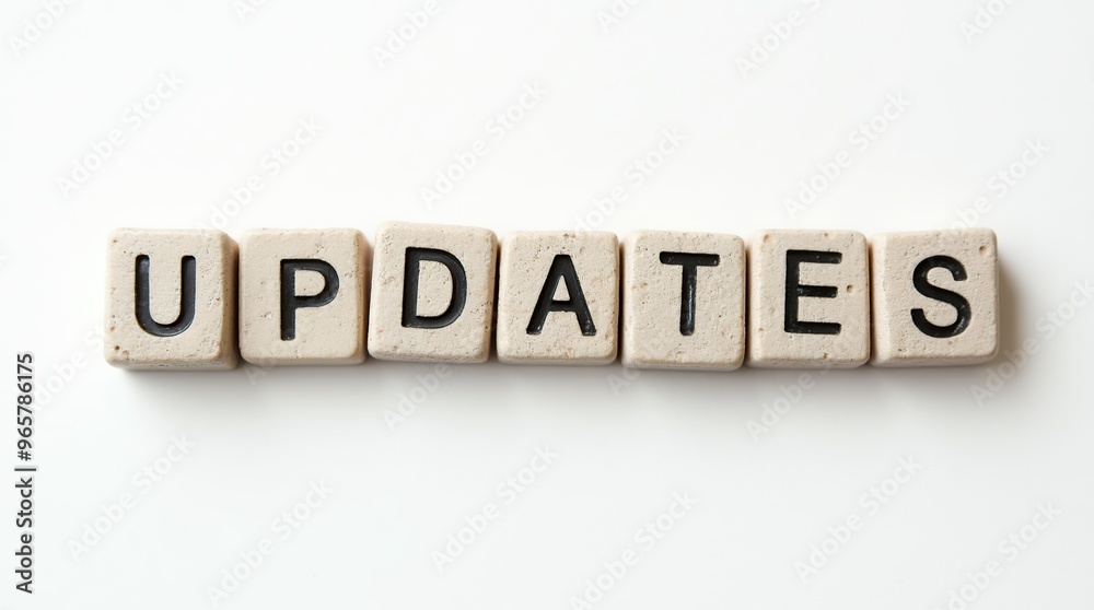 Updates text on stone blocks with a clean white background Updates text on stone blocks with a clean white background