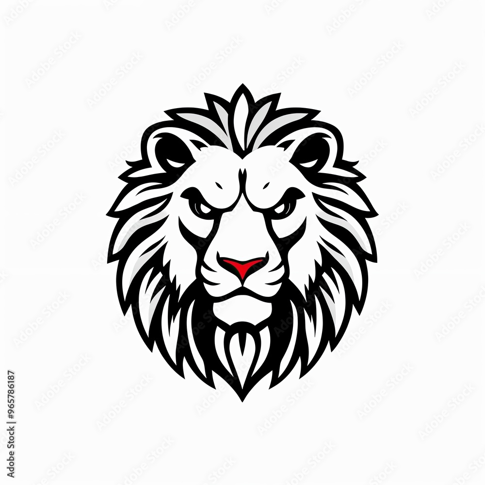 stylized black lion's head. The design emphasizes the lion's facial features, including its intense eyes and prominent mane, which is depicted with flowing lines that create a sense of movement stylized black lion's head. The design emphasizes the lion's facial features, including its intense eyes and prominent mane, which is depicted with flowing lines that create a sense of movement