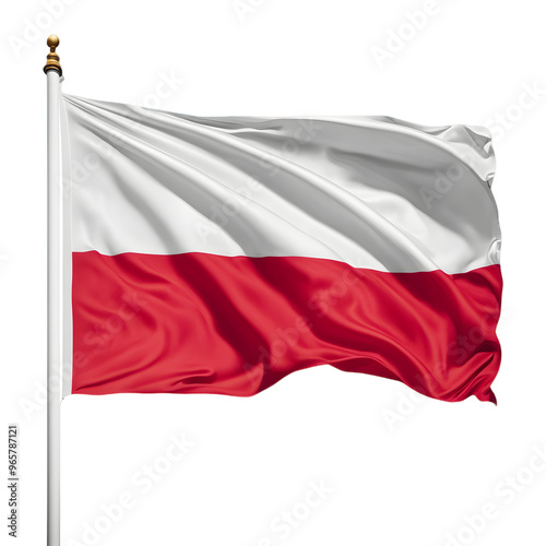 Poland Flag Isolated on Transparent Background