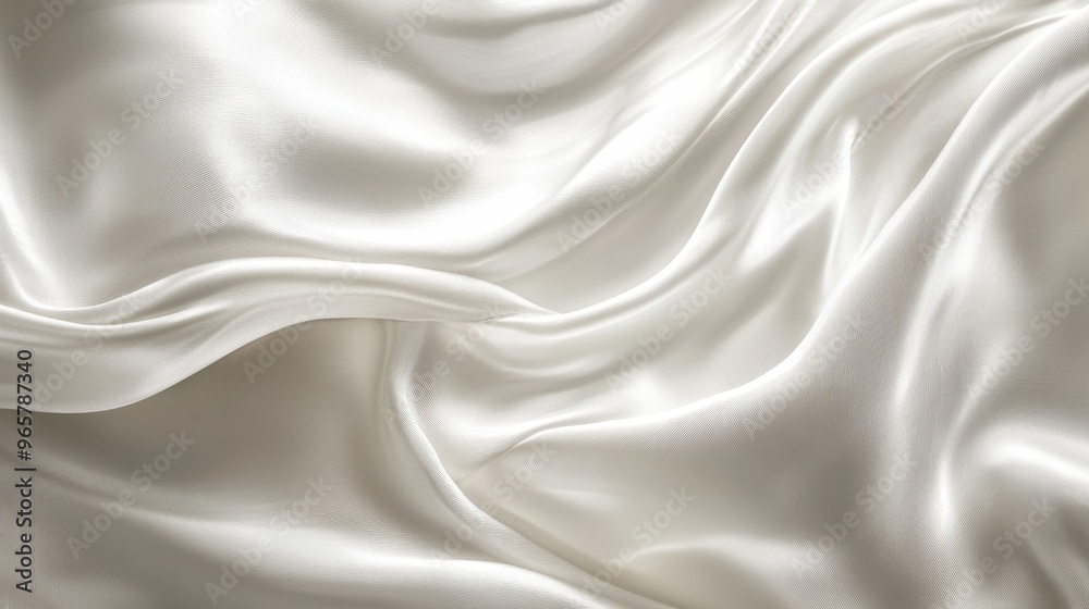 Fototapeta premium Elegant Cream Silk Fabric Texture in Graceful Waves
