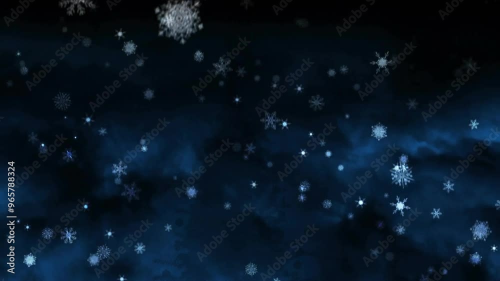 Animation of snow falling over sky with clouds at christmas Animation of snow falling over sky with clouds at christmas
