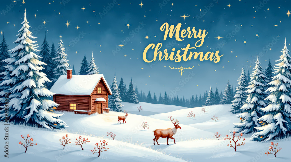 Fototapeta premium Warm Christmas Wishes Bring Peace and Joy to Your Holiday Season