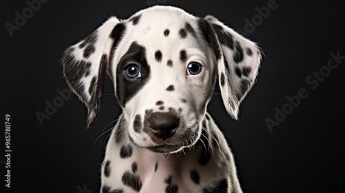 Dalmatian puppy with black and white spots