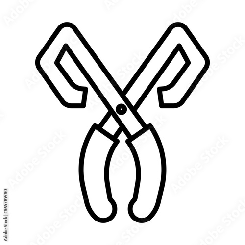 Tongs line icon
