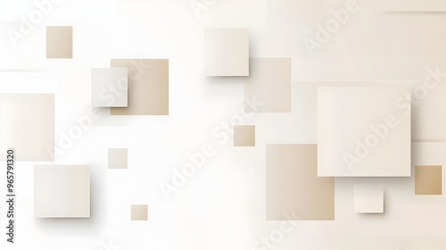 Minimalist Geometric Floating Squares Background in Neutral Tones