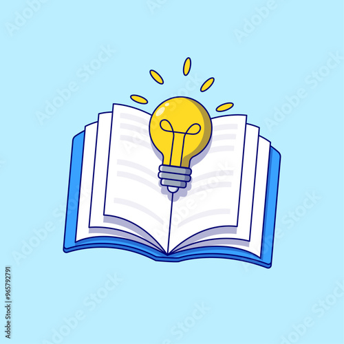 Book with idea bulb vector illustration