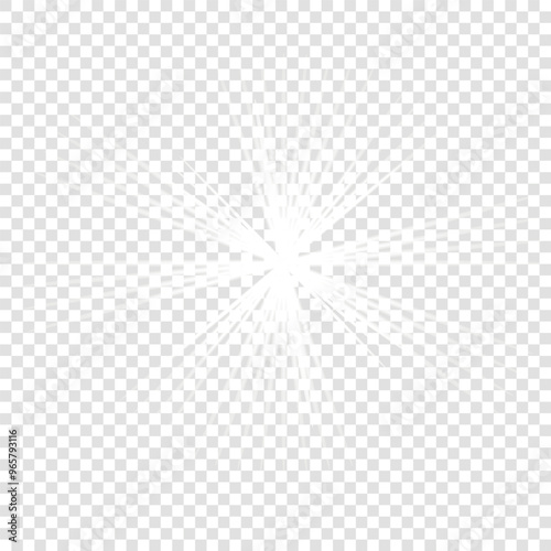 Bild auf Leinwand Star burst with light, white sun rays,lignt star