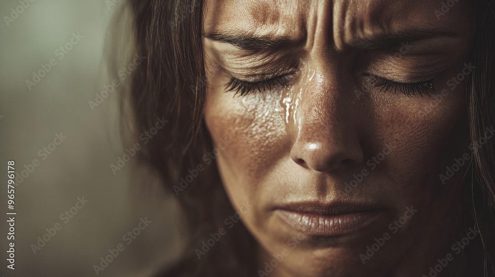 Close-up of a young woman with teary eyes, expressing deep emotion and vulnerability, her face highlighted by dramatic lighting.
Close-up of a young woman with teary eyes, expressing deep emotion and vulnerability, her face highlighted by dramatic lighting.