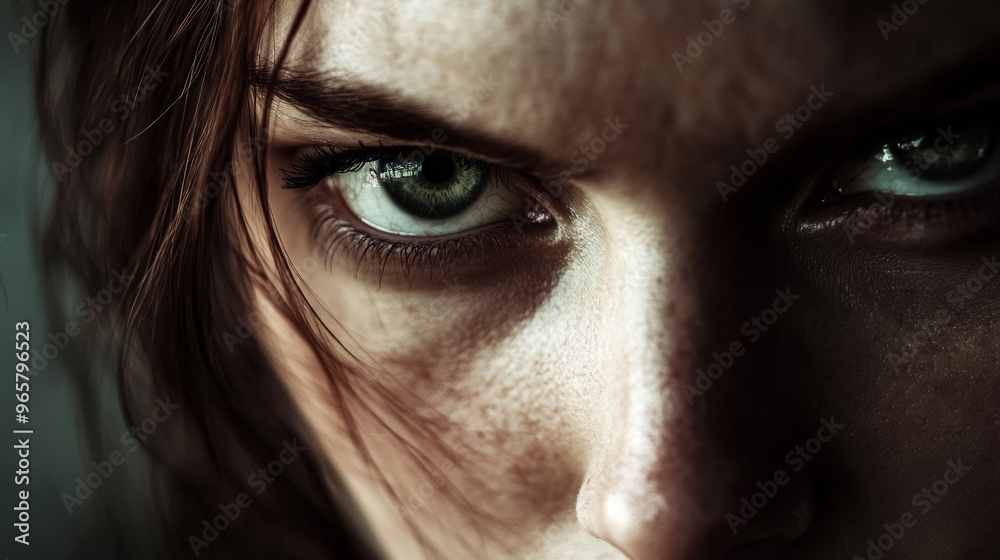 Close-up shot of piercing green eyes, capturing intense focus and emotion. The image highlights facial texture and expression.
Close-up shot of piercing green eyes, capturing intense focus and emotion. The image highlights facial texture and expression.